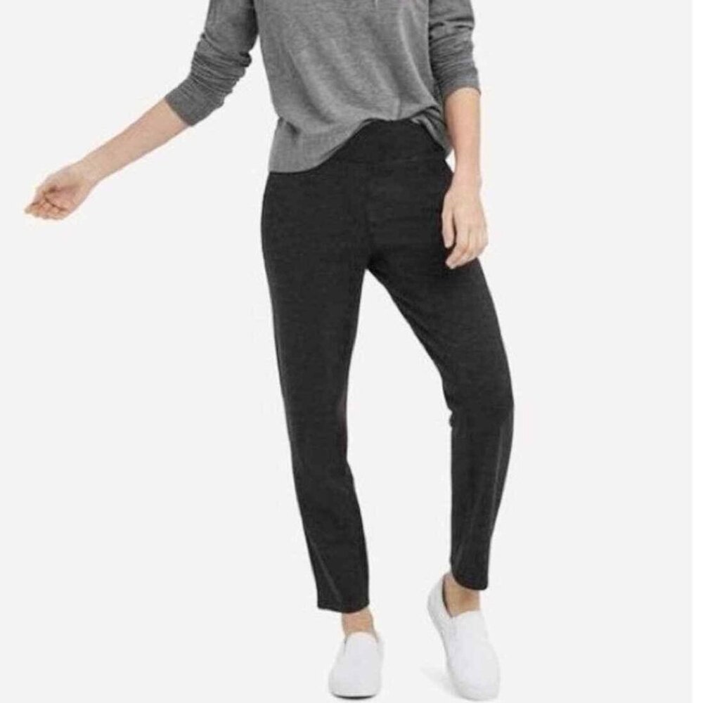Kit and Ace Mulberry Grey 4 Cashmere Pull On High Rise Straight Leg Trouser Pant